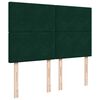vidaXL Pat box spring cu saltea, verde &icirc;nchis, 160x200 cm, catifea