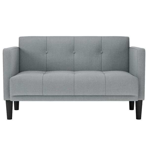 vidaXL Canapea loveseat, gri deschis, 111 cm, textil