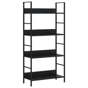 vidaXL Etajeră cărți 4 rafturi, negru, 60x27,6x124,5 cm lemn prelucrat