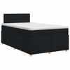 vidaXL Pat boxspring cu saltea Negru 120 x 190 cm Țesătură