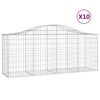 vidaXL Coșuri gabion arcuite 10 buc, 200x50x80/100 cm, fier galvanizat
