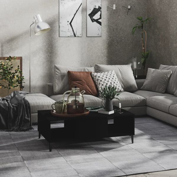 vidaXL Măsuță de cafea, negru, 103,5x60x35 cm, lemn prelucrat