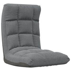 vidaXL Scaun de podea pliabil, gri deschis, material textil