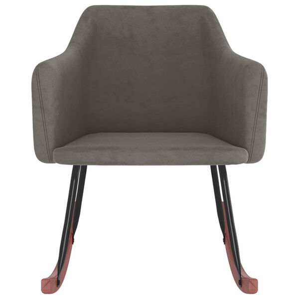 vidaXL Scaun balansoar, gri &icirc;nchis, catifea