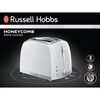 Russell Hobbs Prăjitor de p&acirc;ine pentru 2 felii, &bdquo;Honeycomb&rdquo;, alb