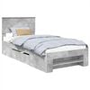 vidaXL Cadru de pat Gri din beton 80 x 200 cm Lemn prelucrat