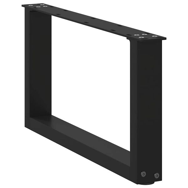 vidaXL Picioare pentru măsuță de cafea &icirc;n formă de U, 2 buc., negru, 70x(30-31) cm, oțel