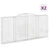 vidaXL Coșuri gabion arcuite 2 buc, 400x30x180/200 cm, fier galvanizat