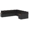 vidaXL Set canapele de grădină cu perne, 10 piese, negru, poliratan
