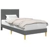 vidaXL Cadru de pat cu headboard Gri &icirc;nchis 90 x 200 cm țesătură