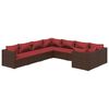 vidaXL Set mobilier de grădină cu perne, 8 piese, maro, poliratan