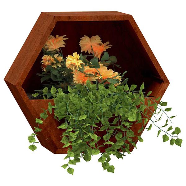 vidaXL Jardiniere de perete, 2 buc., ruginiu, 46x10x40 cm, oțel corten