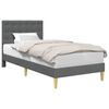 vidaXL Cadru de pat cu headboard Gri &icirc;nchis 90 x 190 cm Țesătură