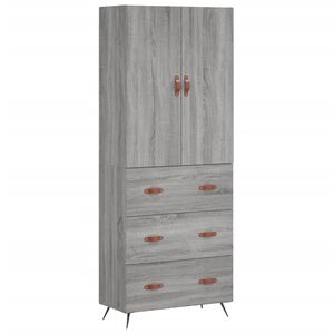 vidaXL Dulap &icirc;nalt, gri sonoma, 69,5x34x180 cm, lemn compozit
