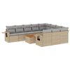 vidaXL Set canapele de grădină, 11 piese, cu perne, bej, poliratan
