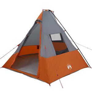 vidaXL Cort Tipi Gri și Portocalie 383 x 338 x 217 cm tafta