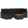 vidaXL Set de canapele pentru grădină 7 buc. Negru Rattan poli