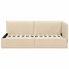 vidaXL Cadru de pat colțar cu headboard Crem 100 cm x 200 cm Catifea
