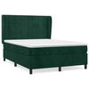 vidaXL Pat box spring cu saltea, verde &icirc;nchis, 140x200 cm, catifea
