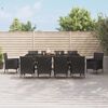vidaXL Set mobilier de exterior cu perne, 11 piese, negru, poliratan