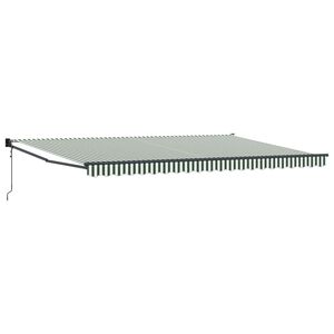 vidaXL Cortina Retractabilă Verde și alb 500 &times; 300 cm