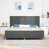 vidaXL Cadru de pat cu headboard Gri &icirc;nchis 200 x 200 cm țesătură