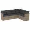 vidaXL Set mobilier grădină cu perne, 6 piese, gri, poliratan