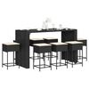 vidaXL Set mobilier bar de grădină cu perne, 9 piese, negru, poliratan