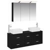 vidaXL Set de mobilier pentru baie 4 buc. Stejar Negru