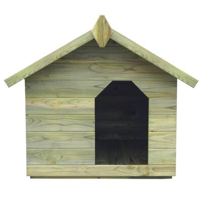vidaXL Cușcă câine grădină, acoperiș detașabil, lemn pin tratat