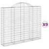 vidaXL Coșuri gabion arcuite 9 buc, 200x30x160/180 cm, fier galvanizat