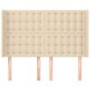 vidaXL Tăblie de pat cu aripioare, crem, 147x16x118/128 cm, textil