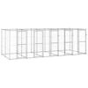 vidaXL Padoc pentru c&acirc;ini de exterior, 12,1 m&sup2;, oțel galvanizat
