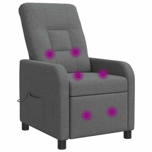 vidaXL Reclinabil cu masaj Gri &icirc;nchis Țesătură