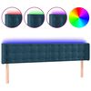 vidaXL Tăblie de pat cu LED, albastru &icirc;nchis, 203x16x78/88 cm, catifea