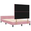 vidaXL Pat cu arcuri cu headboard Roz 120 x 200 cm Catifea