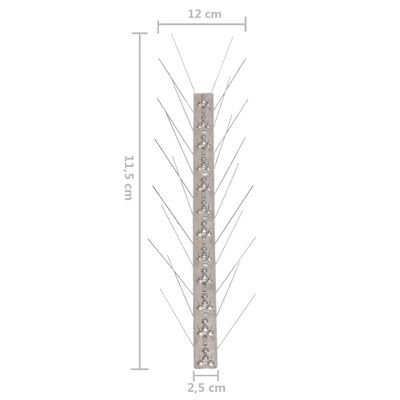 vidaXL Set bandă cu țepi antipăsări cu 4 rânduri, 20 buc., oțel, 10 m