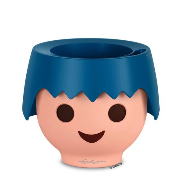 LECHUZA Jardinieră de masă "OJO ALL-IN-ONE", albastru marin