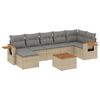 vidaXL Set canapele de grădină, 8 piese, cu perne, bej, poliratan