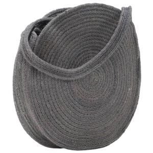vidaXL Geantă de umăr rotundă , gri &icirc;nchis, iută, lucrată manual