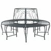 vidaXL Bancă cu arbori 8-Număr de locuri &Oslash; 160 x 89 cm Oțel