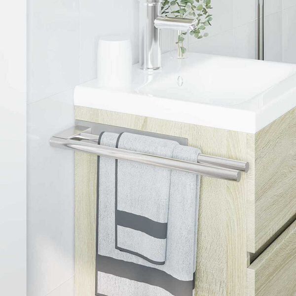 vidaXL Suport pentru prosoape Argintiu 40 x 9 x 4 cm Oțel inoxidabil