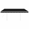 vidaXL Copertină retractabilă automat, cu st&acirc;lpi, antracit, 4,5x3 m