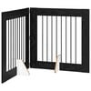 vidaXL Poartă pentru c&acirc;ini pliabilă cu suporturi 2 pcs Stejar Negru