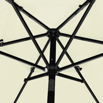 vidaXL Umbrelă de soare 3 niveluri, stâlp de aluminiu, nisipiu, 2,5 m