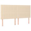 vidaXL Pat box spring cu saltea, crem, 200x200 cm, textil
