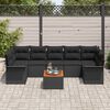 vidaXL Set de canapele pentru grădină cu pernă Manual 8 pcs Negru