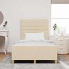 vidaXL Cadru de pat cu headboard Crem 120 x 190 cm țesătură
