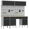 vidaXL Set de dulapuri de lucru cu sertar cu depozitare 10 buc. Negru