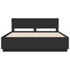 vidaXL Cadru de pat cu headboard Negru 200 x 200 cm Lemn compozit